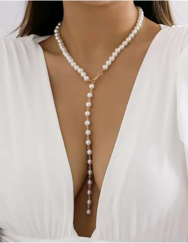 Collier perles pendant