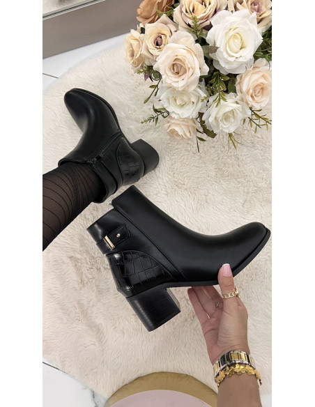 Bottines noires à talons
