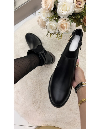 Bottines basses noires bi-matière