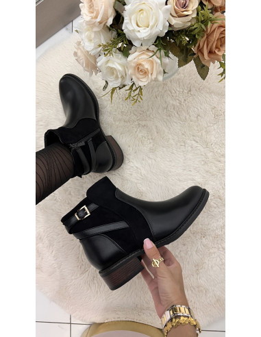 Bottines basses noires bi-matière