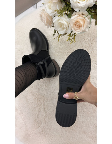 Bottines basses noires bi-matière
