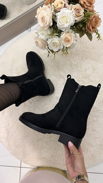 Bottines effet daim noire 2