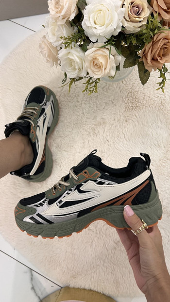 Baskets kaki orange