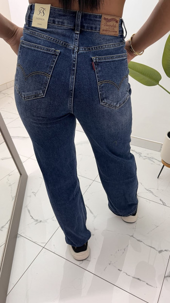Jeans bleu asymétrique 2