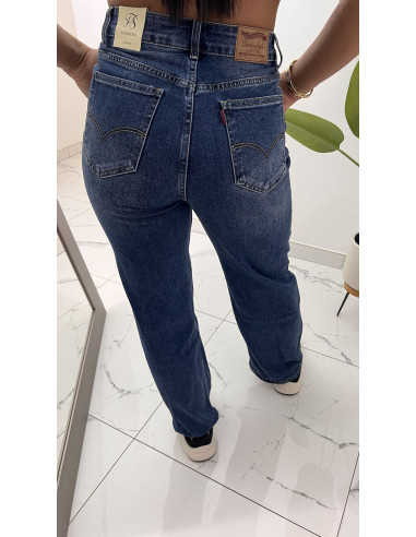 Jeans bleu asymétrique