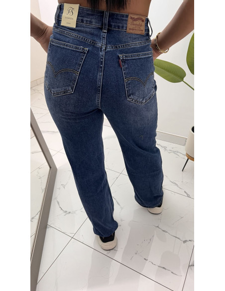 Jeans bleu asymétrique
