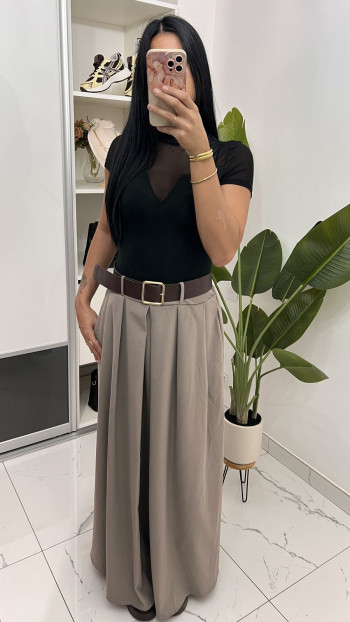 Jupe épaisse longue avec ceinture 2