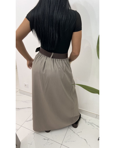 Jupe épaisse longue avec ceinture