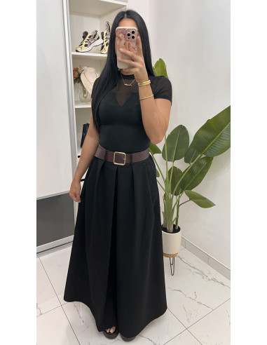 Jupe épaisse longue avec ceinture