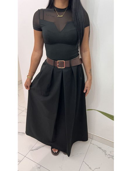 Jupe épaisse longue avec ceinture
