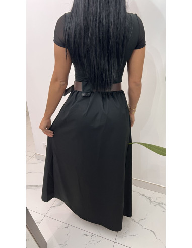 Jupe épaisse longue avec ceinture