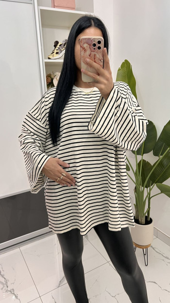 Pull long a rayures viscose