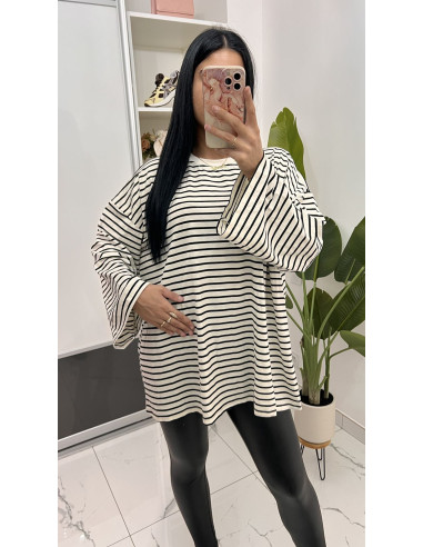 Pull long a rayures viscose