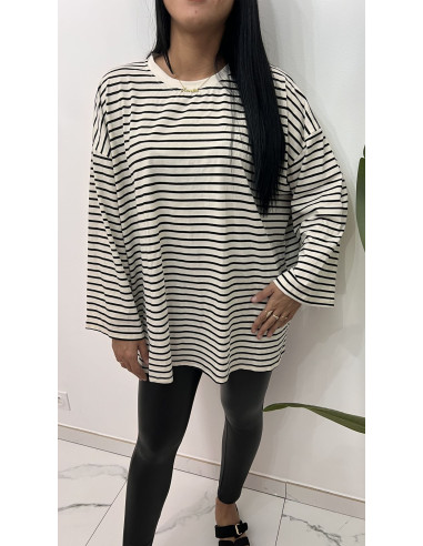 Pull long a rayures viscose