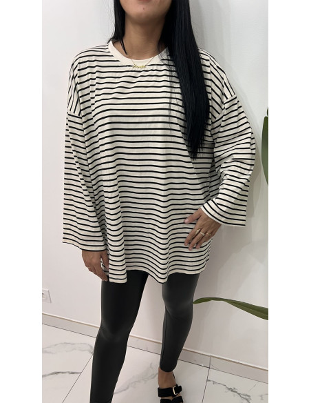 Pull long a rayures viscose
