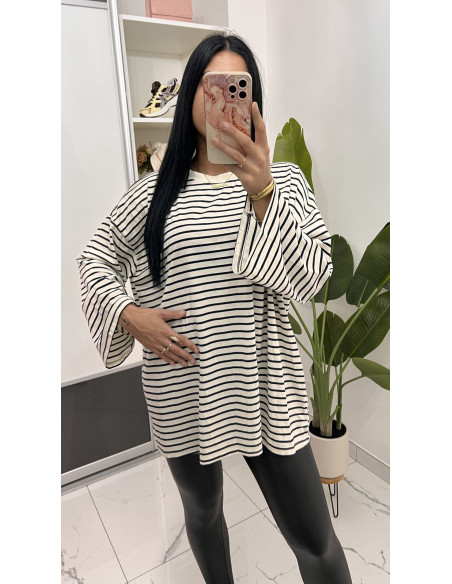 Pull long a rayures viscose