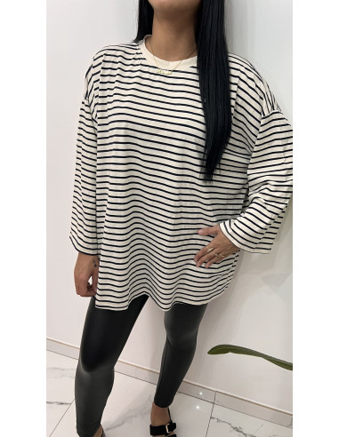 Pull long a rayures viscose