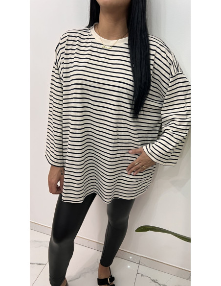 Pull long a rayures viscose