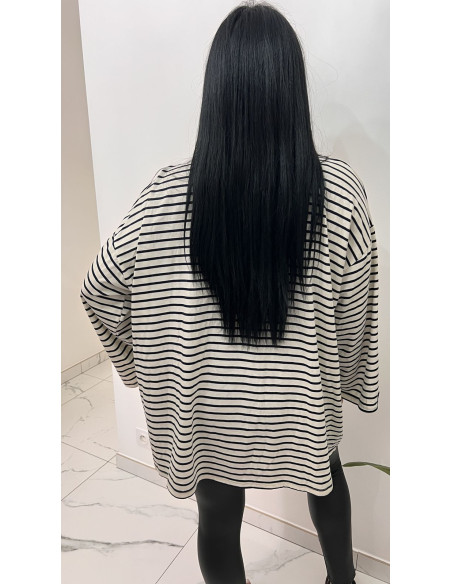 Pull long a rayures viscose