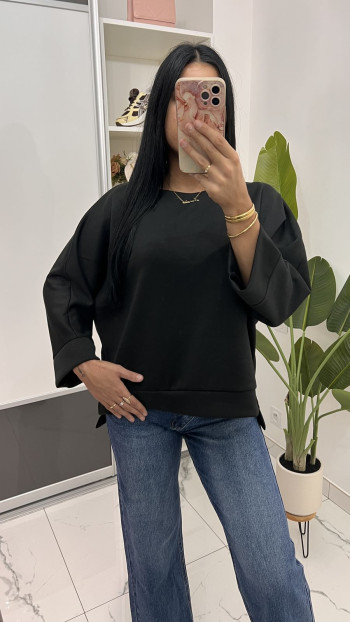 Pull oversize en viscose derrière long