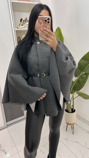 Cape poncho avec ceinture
