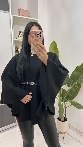 Cape poncho avec ceinture 2
