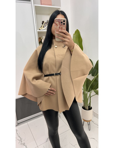 Cape poncho avec ceinture