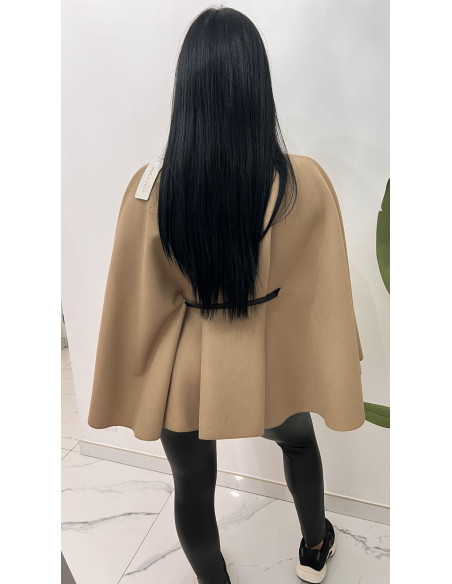 Cape poncho avec ceinture