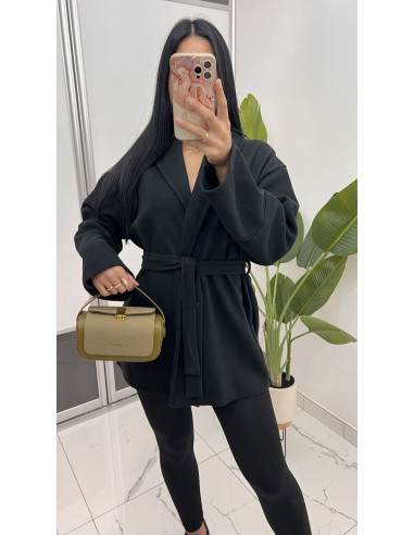 Manteau mi-long a nouer
