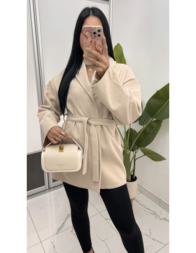 Manteau mi-long a nouer