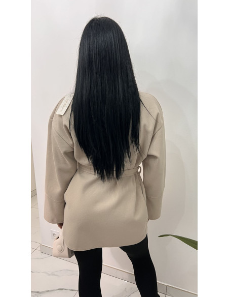Manteau mi-long a nouer