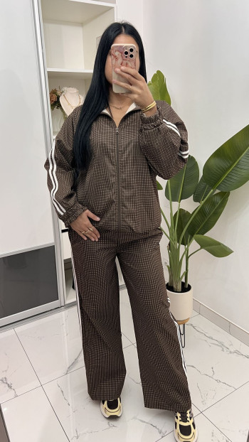 Ensemble veste + pantalon bandes blanches