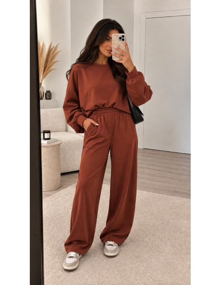 Ensemble ballon pull & pantalon terracotta