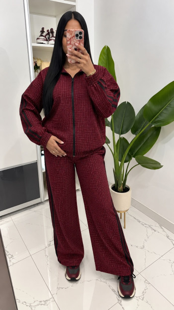 Ensemble veste + pantalon bandes blanches