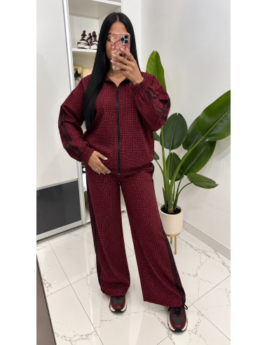 Ensemble veste + pantalon bandes blanches